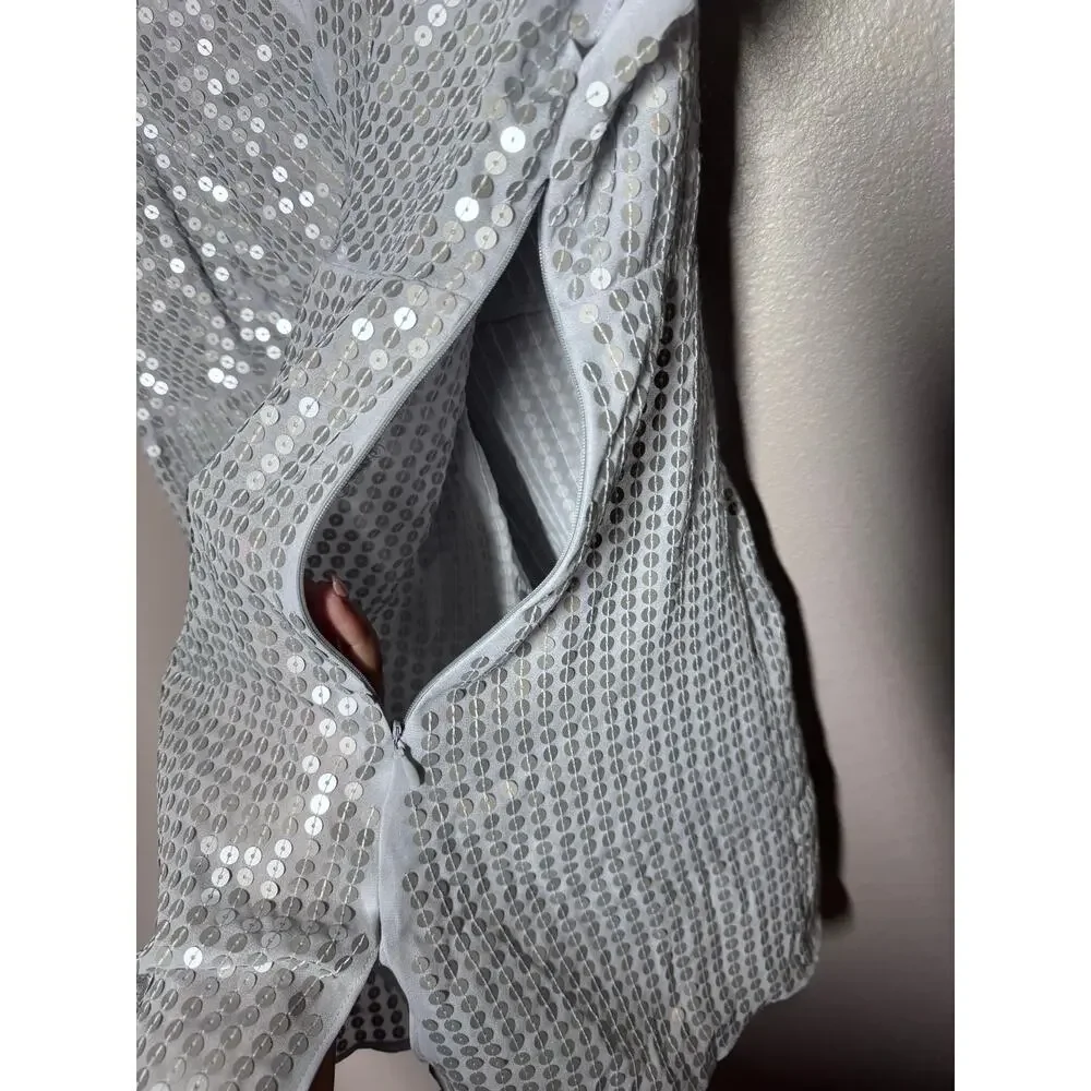 Lane Bryant Silver Metallic Sequin Party all Night Top Size 14/16 New With Tags - Picture 7 of 7